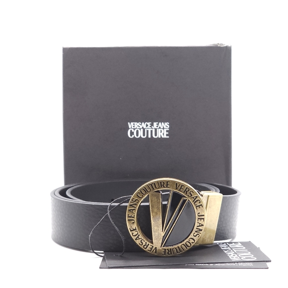 Versace V Emblem Round Belt - Picture 2 of 7